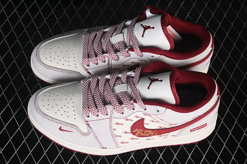 All categories Air Jordan Jordan series basketball shoes Air Jordan 1 Low High-end customized low-top sneakers Air Jordan 1 Low AJ1 Joe 1 Year of the Horse limited edition Lucky blessing High-end customized low-top retro basketball shoes JP2026-127